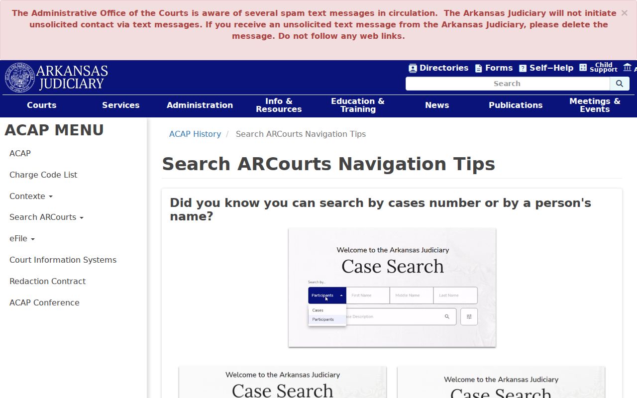 Maynard court records advanced search navigation