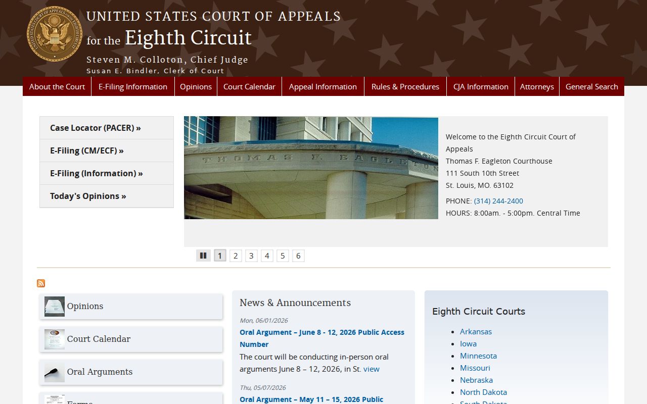 Randolph County federal court records Eighth Circuit source