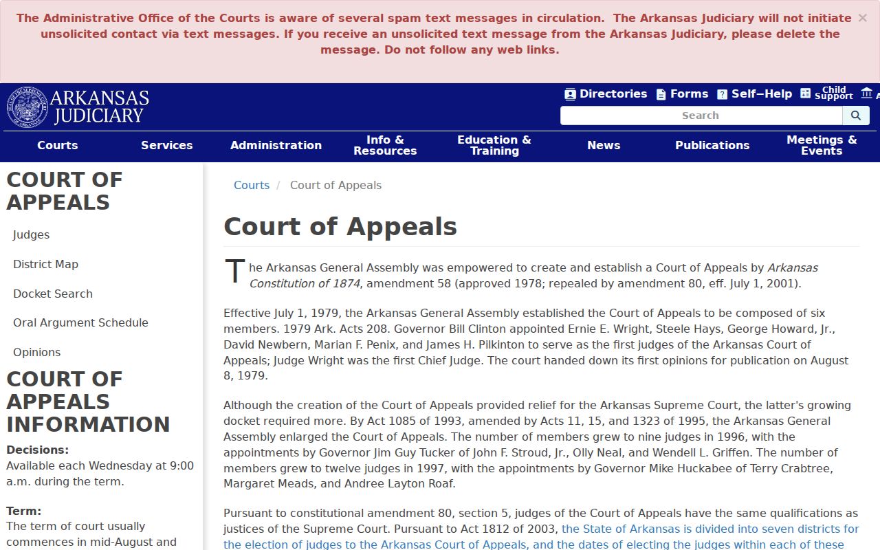 Randolph County criminal court docket Court of Appeals source