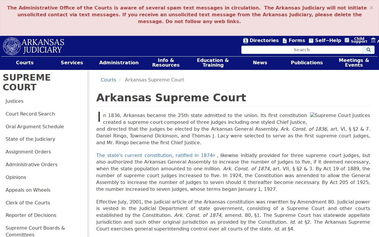 Randolph County criminal court docket Arkansas Supreme Court source